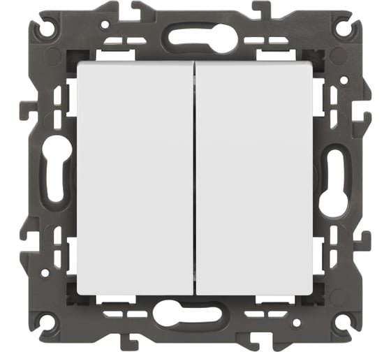 Изображение товара Переключатель ЭРА Elegance 14110601М двойной, 10АХ250В, белый матовый Б0065791