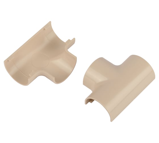 Изображение товара Т-образный угол ЭРА TKK2012B для полукруглого кабельканала бежевый 20x12мм 2шт/комплект Б0064911
