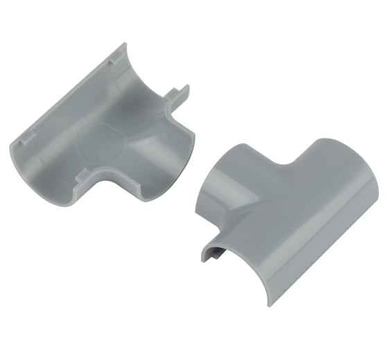 Изображение товара Т-образный угол ЭРА TKK2012F для полукруглого кабельканала серый 20x12мм 2шт/комплект Б0064921