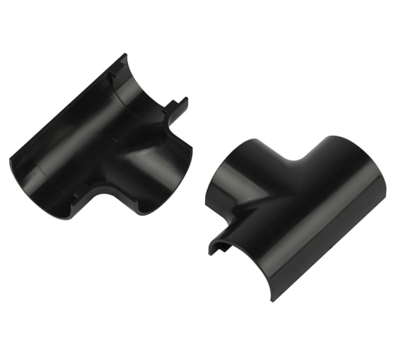 Изображение товара Т-образный угол ЭРА TKK3013GR для полукруглого кабельканала графит 30x13мм 2шт/комплект Б0064957