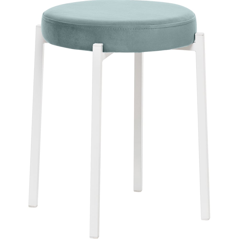 Изображение товара Стильный металлический табурет Leset Авис профиль с мягким сиденьем и белым каркасом