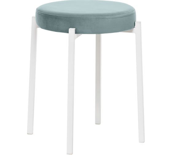 Изображение товара Табурет Leset Авис профиль, металл белый, велюр ULTRA MINT ментол 3001-1209