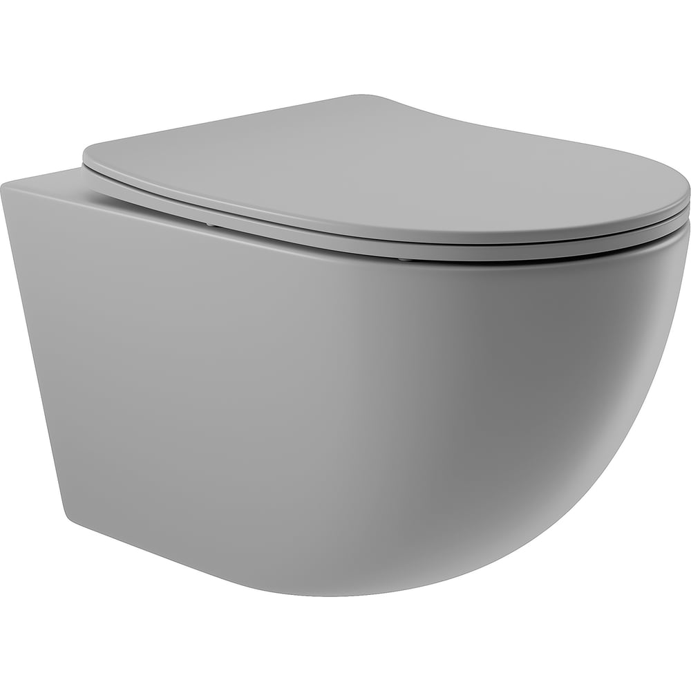 Изображение товара Подвесной унитаз AQUEDUTO AQD OVO 525х360 мм безободковый с микролифтом