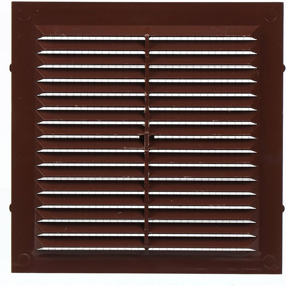 Изображение товара Решетка с москитной сеткой Эвент П1515С коричневая внутренняя 155х155 мм