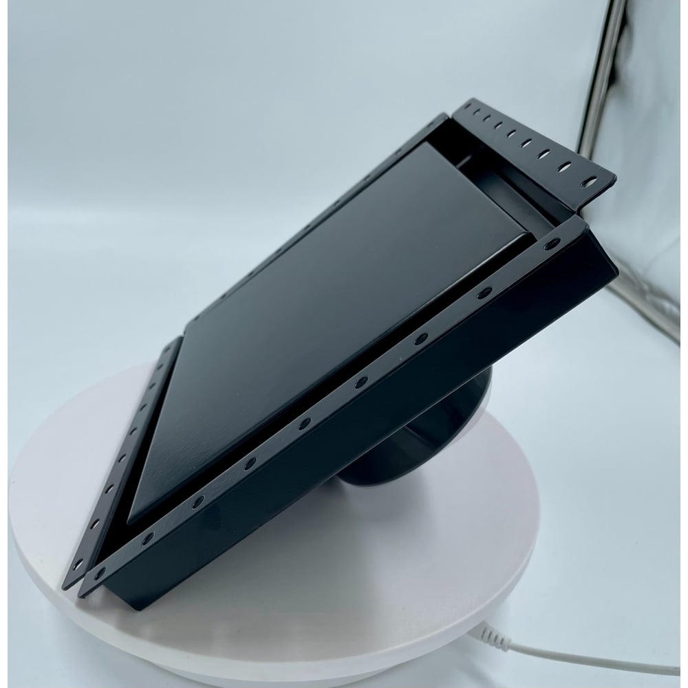 Изображение товара Решетка скрытого монтажа ВИЕНТО 207х207, с вентилятором на шарикоподшипнике 100СК, обратный клапан, черная ВИЕНТО SECRET 100СК-В black