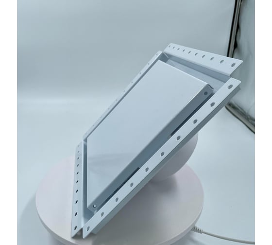 Изображение товара Решетка скрытого монтажа ВИЕНТО 237*237 с вентилятором 125СНК, обратный клапан, таймер+датчик влажности, белая ВИЕНТО SECRET 125СНК