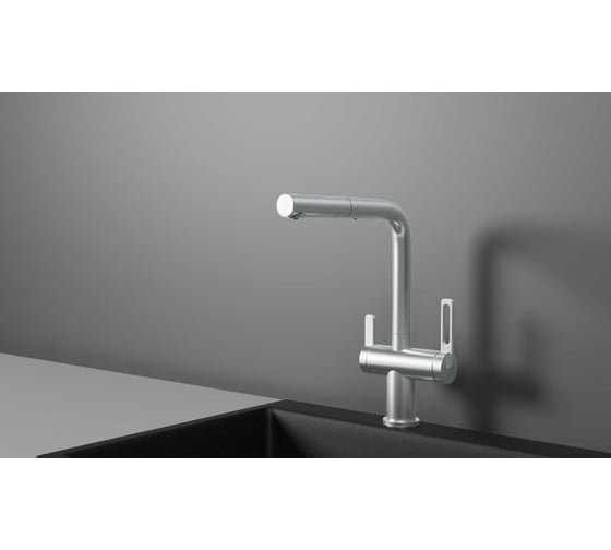 Изображение товара Кухонный смеситель с выдвижным изливом Granula GR-8170, НЕРЖ