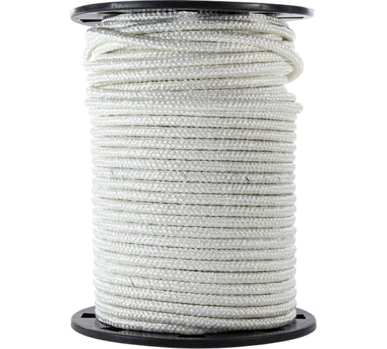 Изображение товара Фал капроновый плетёный Политех 16-ти прядный, с сердечником Ф10, 100м, 1300кгс 8001763