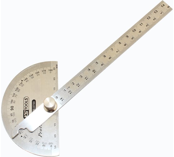 Изображение товара Угломер-транспортир линейка CNIC с метрической шкалой, 0-180 г, линейка L145 мм YX19-100T 41489