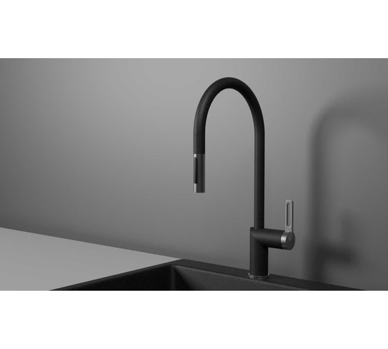 Изображение товара Кухонный смеситель с выдвижным изливом Granula GR-8172, ЧЕРНЫЙ