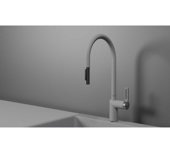 Изображение товара Кухонный смеситель с выдвижным изливом Granula GR-8172, БАЗАЛЬТ