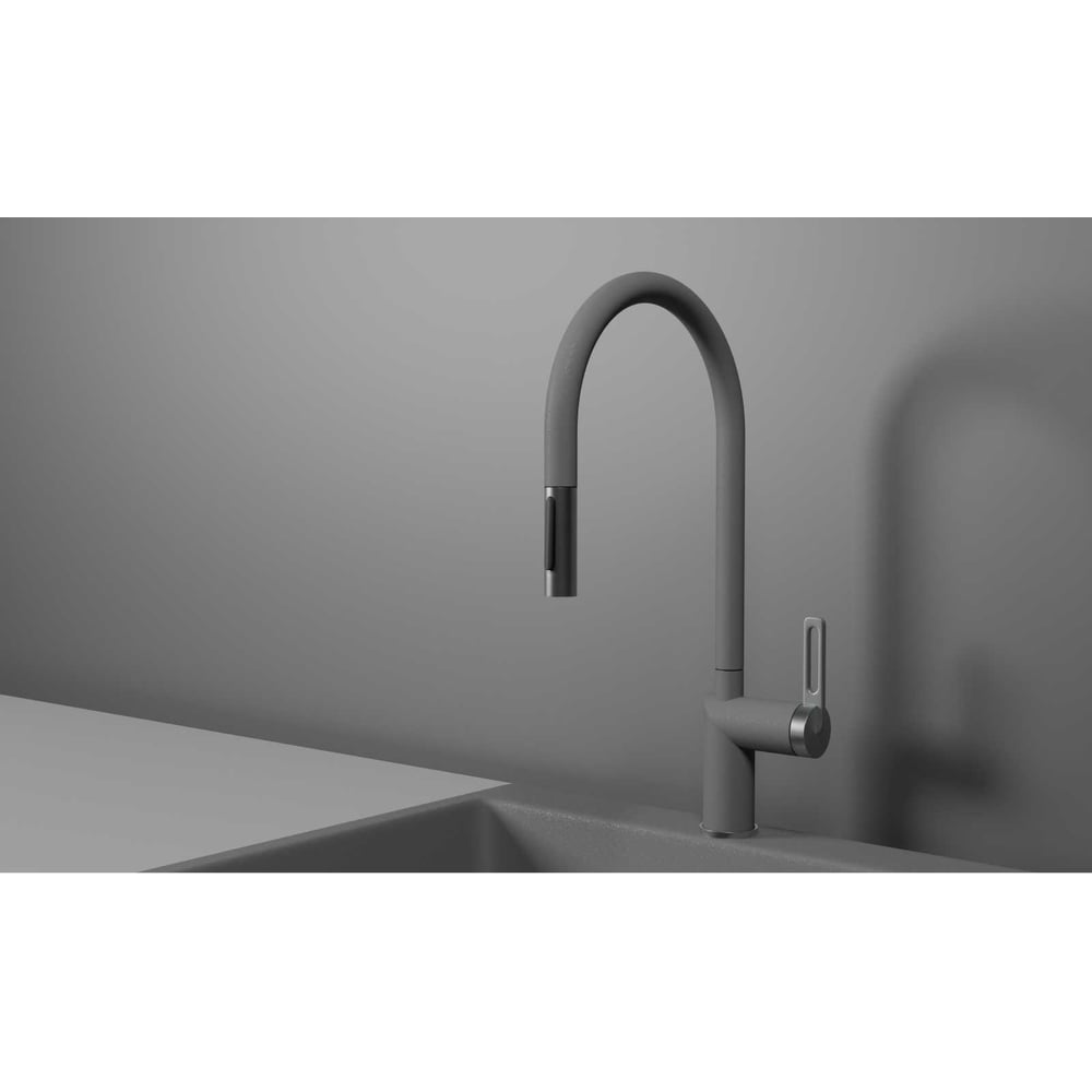 Изображение товара Кухонный смеситель с выдвижным изливом Granula GR-8172 алюминий