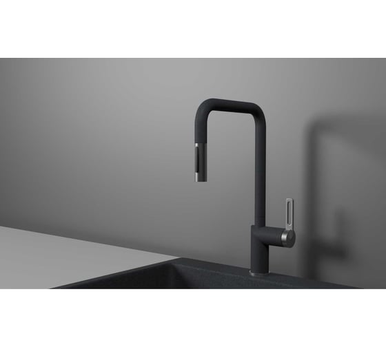 Изображение товара Кухонный смеситель с выдвижным изливом Granula GR-8173, ГРАФИТ