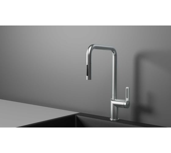 Изображение товара Кухонный смеситель с выдвижным изливом Granula GR-8173, НЕРЖ