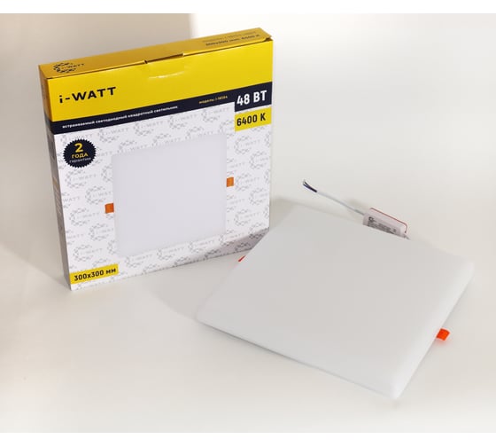 Изображение товара Светильник встраиваемый I-WATT LED 48Вт 6400К 4800Лм 175-240V (квадратный) i-16134