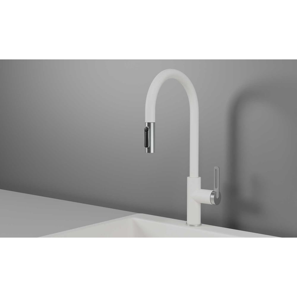 Изображение товара Кухонный смеситель с выдвижным изливом Арктик Гранула GR-8168 современный дизайн