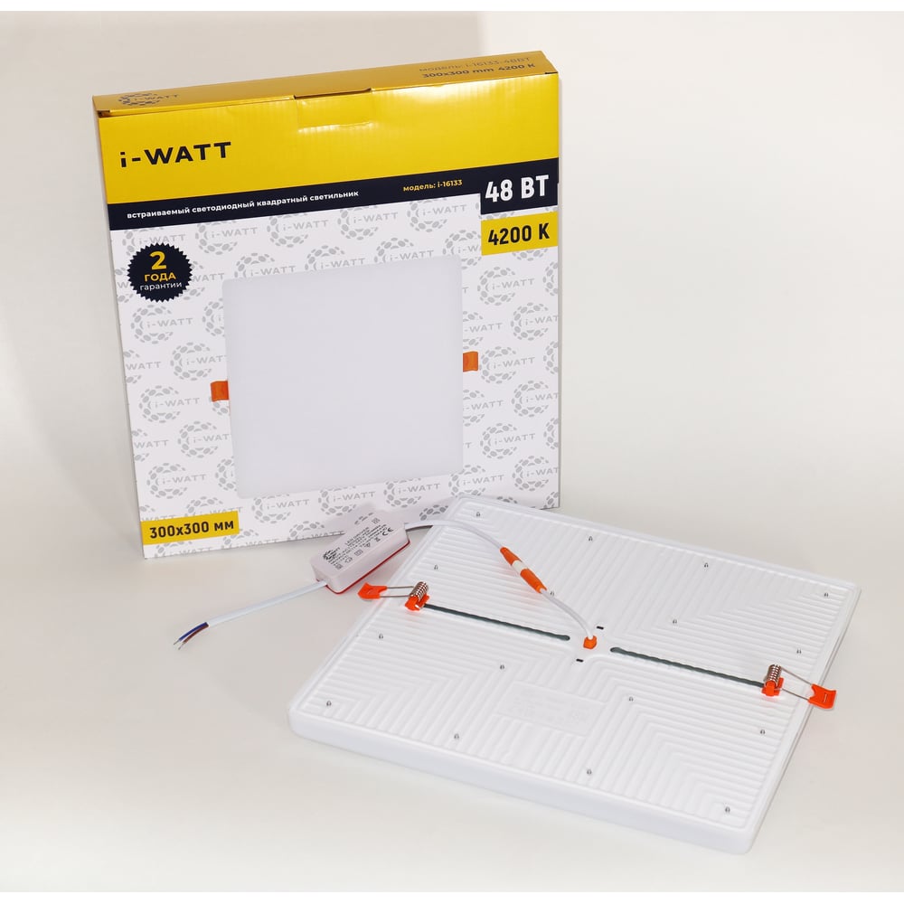 Изображение товара Встраиваемый светильник LED 48Вт 6400K для натяжных потолков квадратный