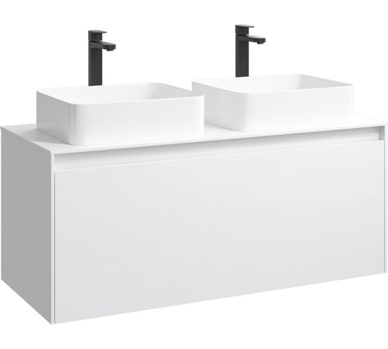 Изображение товара Корпус тумбы под умывальник подвесной AQWELLA Mobi цвет белый 120 см MOB0112W