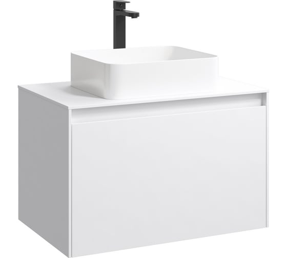 Изображение товара Корпус тумбы под умывальник подвесной AQWELLA Mobi цвет белый 80 см MOB0108W