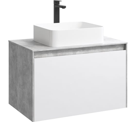 Изображение товара Корпус тумбы под умывальник подвесной AQWELLA Mobi цвет бетон светлый 80 см MOB0108BS