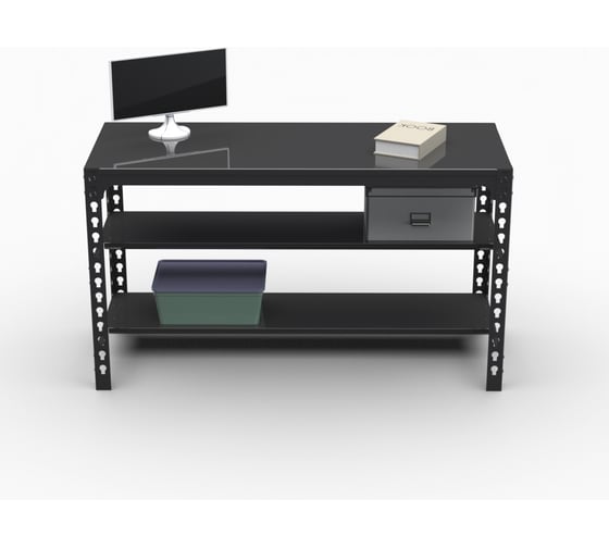 Изображение товара Стол металлический ООО Металекс 750х1500х600 мм, две полки, серый 112144