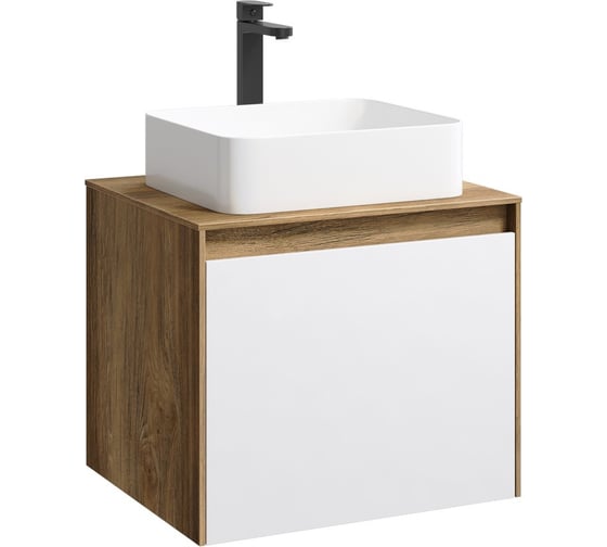 Изображение товара Корпус тумбы под умывальник подвесной AQWELLA Mobi цвет дуб балтийский 61 см MOB0106DB