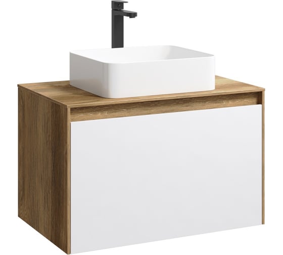 Изображение товара Корпус тумбы под умывальник подвесной AQWELLA Mobi цвет дуб балтийский 80 см MOB0108DB