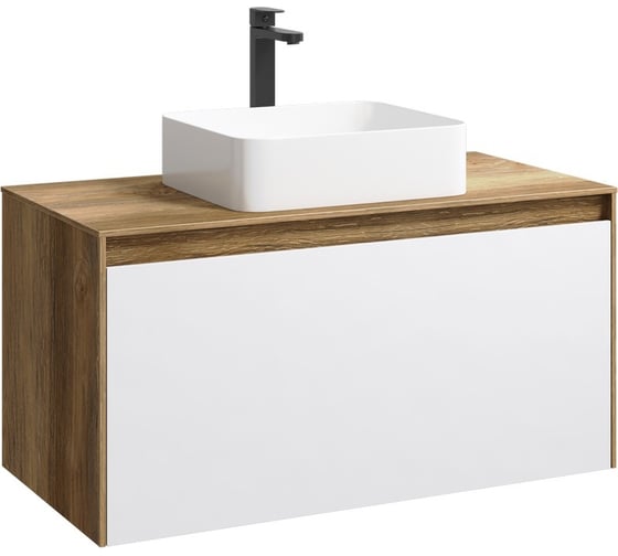 Изображение товара Корпус тумбы под умывальник подвесной AQWELLA Mobi цветдуб балтийский 100 см MOB0110DB