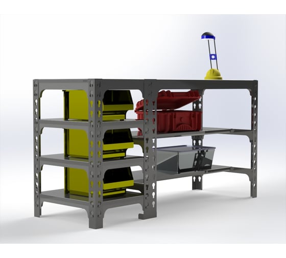 Изображение товара Стол металлический ООО Металекс 750х1200х500 мм, с боковыми полками, серый 112184