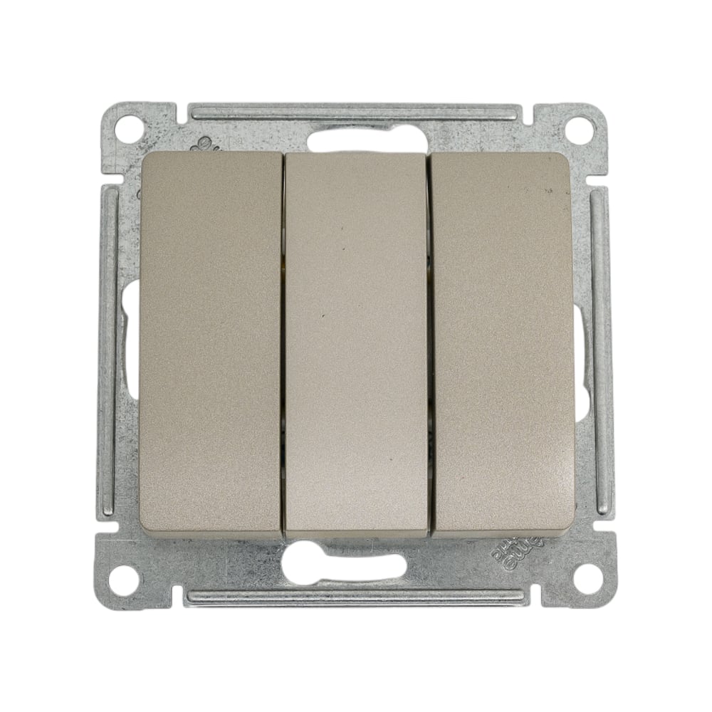 Изображение товара Механизм выключателя Systeme Electric Glossa 3-клавишный 10А IP20 платина