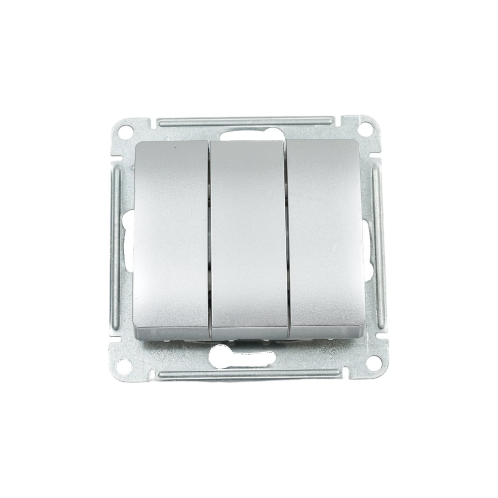 Изображение товара 3-клавишный механизм выключателя Systeme Electric Glossa 10А IP20 алюминий