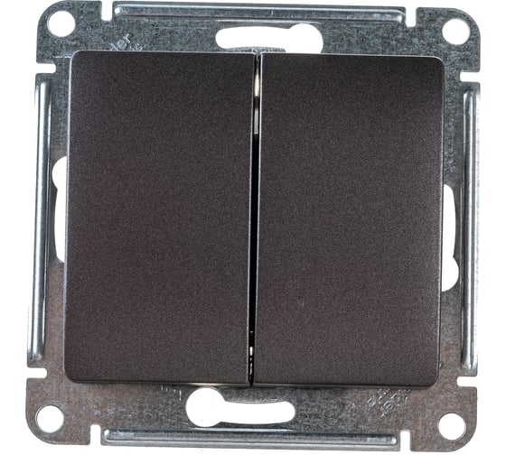 Изображение товара 2-клавишный механизм выключателя Systeme Electric скрытой проводки Glossa 10А IP20 5 10AX графит GSL001351