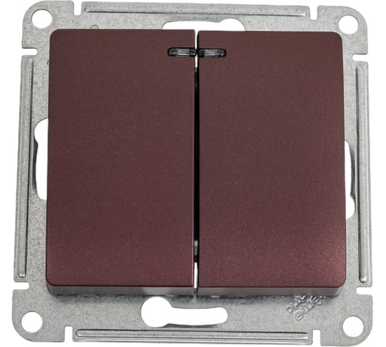 Изображение товара 2-клавишный механизм выключателя Systeme Electric скрытой проводки Glossa 10А IP20 5а 10AX баклажан GSL001153