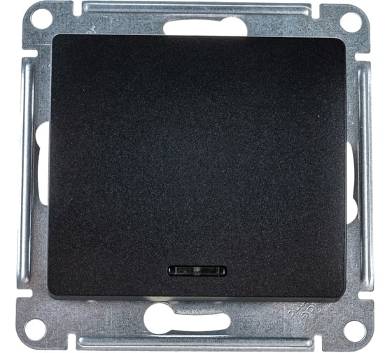 Изображение товара 1-клавишный механизм выключателя Systeme Electric скрытой проводки Glossa 10А IP20 1а 10AX антрацит GSL000713