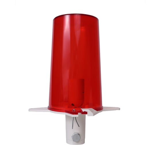 Изображение товара Заградительный огонь Ledzom ЗОМ тип А, красный, ударопрочный, поликарбонат (в сборе, каб. 70 см, герметичный, самозажимной, крепление на трубу 3/4) LEDZOM тип А мод С