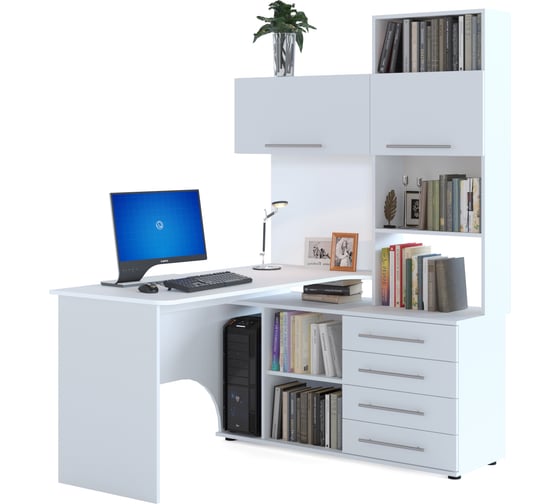 Изображение товара Стол компьютерный СОКОЛ КСТ-14.1 правый белый 00-00015787