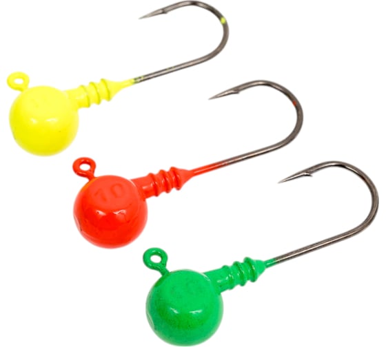 Изображение товара Джиг-головки LUCKY JOHN BALL MIX1 10.0г, RGY, кр.BN 002/0, 3шт LJBLJ-010MIX1