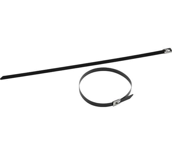 Изображение товара Кабельная стяжка (хомут) ЭРА стальная AISI 304 с полимерным покрытием NO225260 7.9x300 мм 10 шт Б0066323