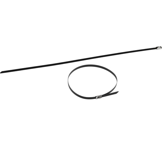 Изображение товара Кабельная стяжка (хомут) ЭРА стальная AISI 304 с полимерным покрытием NO225256 4.6x200 мм 10 шт Б0066316