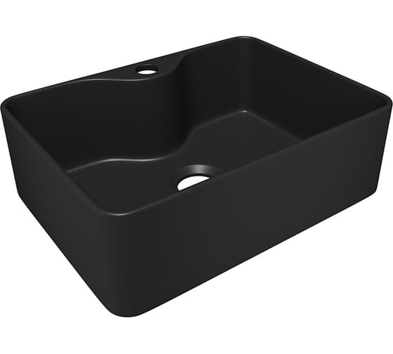 Изображение товара Раковина для ванной Teymi Helmi Mini накладная с полочкой под смеситель, 41 цвет черный матовый T50289 ЦБ-00270412