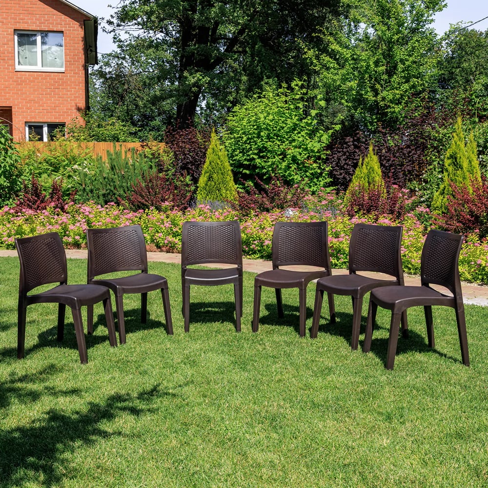 Изображение товара Стул ROYAL FAMILY JULY 6 шт пластик влагозащитный коричневый