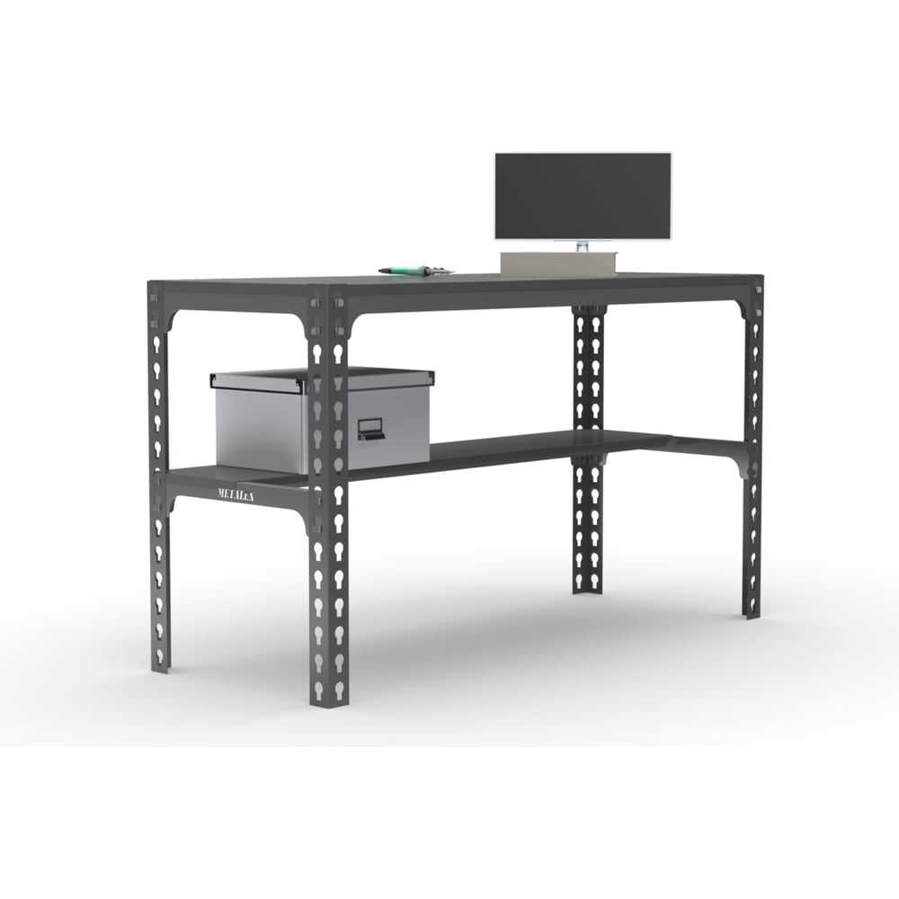 Изображение товара Металлический стол 750х1200х600 мм от Металекс, серый цвет