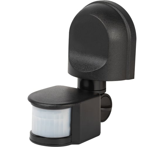 Изображение товара Датчик движения ЭРА MD 04 настенный инфракрасный 1200 Вт угол 180 градусов IP44, черный Б0067001