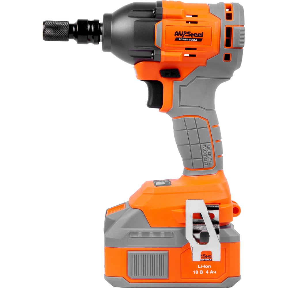 Изображение товара Гайковерт аккумуляторный AV Steel AV-IW 18/400 BL (1x4Ah) AV-961400