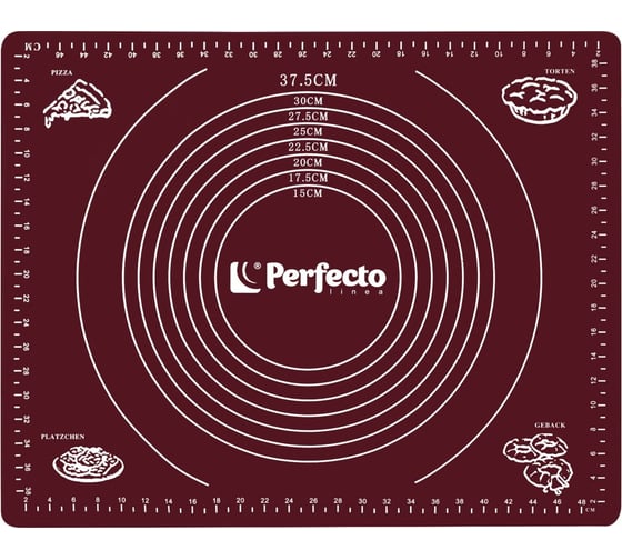 Изображение товара Коврик для теста с мерными делениями PERFECTO LINEA силиконовый, 50x40 см, BURGUNDY, 23-504014