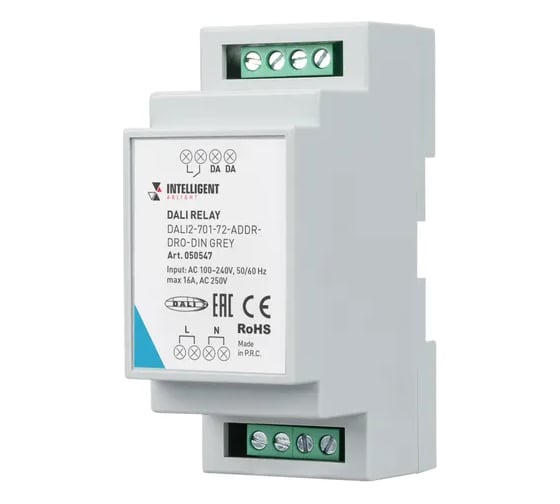 Изображение товара Релейный модуль INTELLIGENT ARLIGHT DALI2-701-72-ADDR-DRO-DIN Grey 1шт 050547