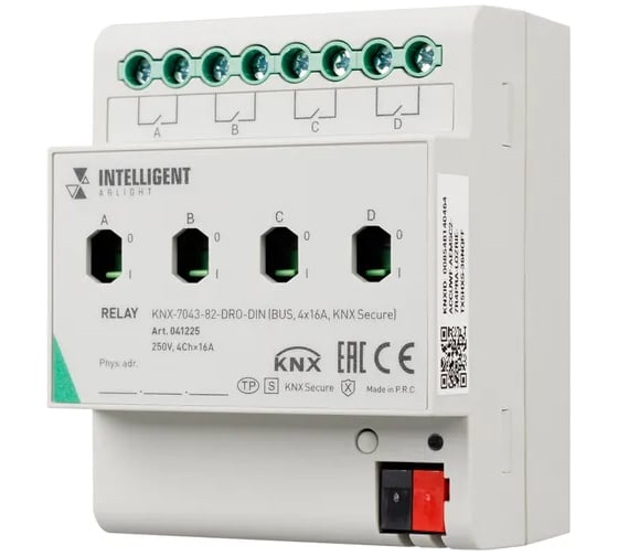 Изображение товара Релейный модуль INTELLIGENT ARLIGHT KNX-7043-82-DRO-DIN IARL, IP20 Пластик 1шт 041225
