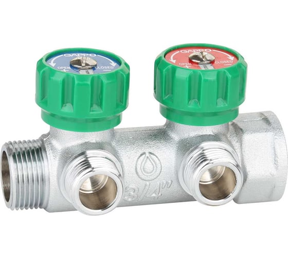 Изображение товара Коллектор регулирующий Gappo ВР-НР 3/4x1/2х2 выхода G1001.02