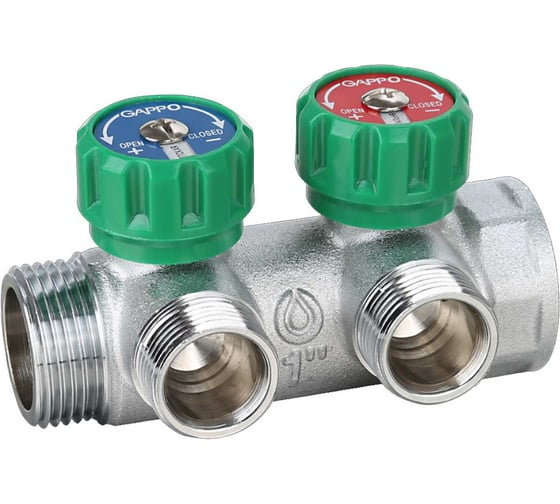 Изображение товара Коллектор регулирующий Gappo евроконус ВР-НР 1x3/4x2 выхода G1002.02