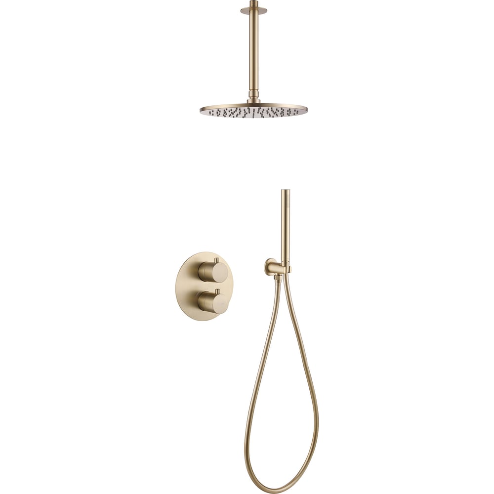 Изображение товара Душевая система ABBER Wasser Kreis скрытого монтажа без излива матовое золото AF8121G